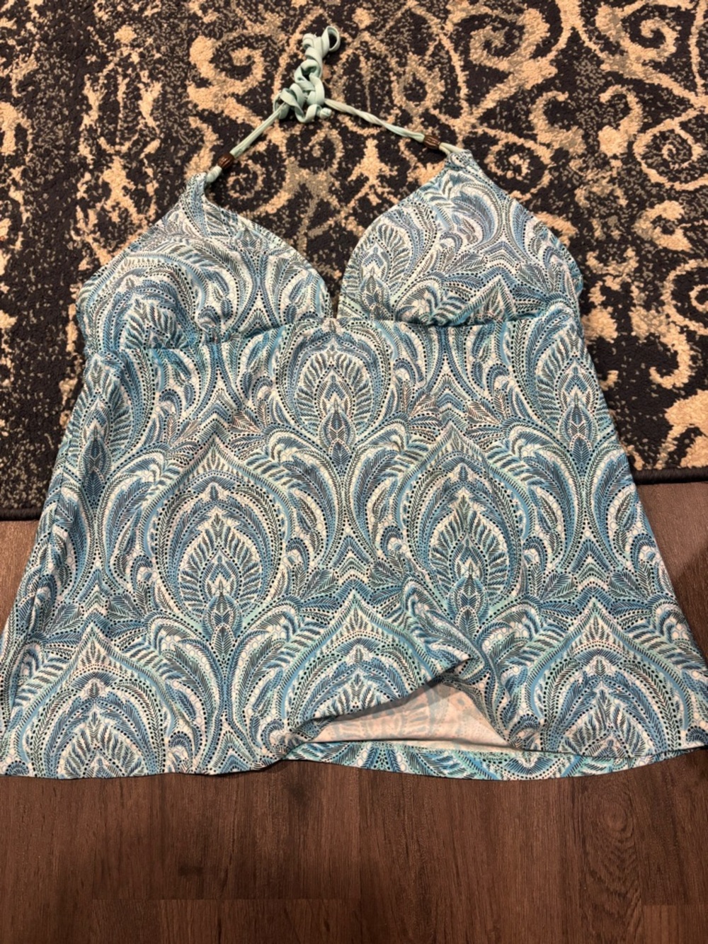 Bisou Bisou Blue Paisley Halter Camisole Top